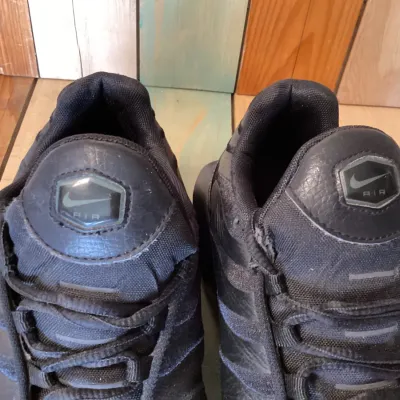Nike Air Max Plus TN Triple Black Leather Sneakers - Men's Size 11