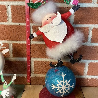 Pier 1 Christmas Tabletop Decor - Santa, Snowman, Reindeer & Ho Ho Ho Sign