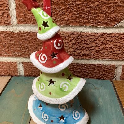 Whimsical Ceramic Christmas Tree Candle Holder by AGC