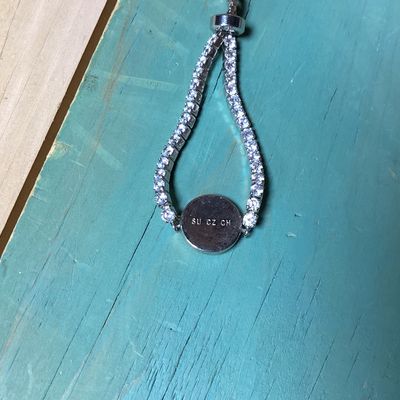 Silver-Tone CZ Paw Print Bolo Bracelet