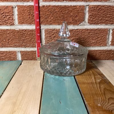 Vintage Cut Glass Covered Candy Dish