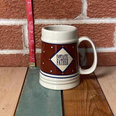 Vintage Ceramic "Fantastic Father" Beer Stein Mug