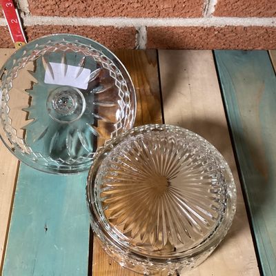 Vintage Cut Glass Covered Candy Dish