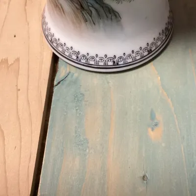 Vintage Chinese Porcelain Vase with Pine Tree and Calligraphy