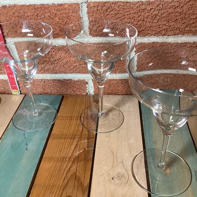 Set of 5 Clear Glass Margarita Stemware