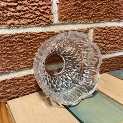 Vintage Cut Glass Lamp Shade with Diamond Pattern- FAIRLY LAMP TOP.