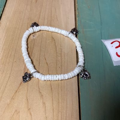 Elephant Charm & Beaded Gold-Tone Bangle