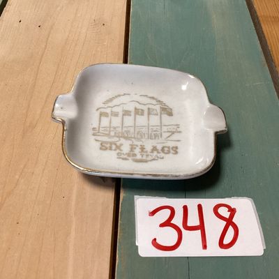 Vintage Six Flags Over Texas Ceramic Mini Ashtray