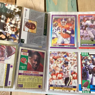 Vintage NFL Football Card Album with Assorted 1989-1991 Cards