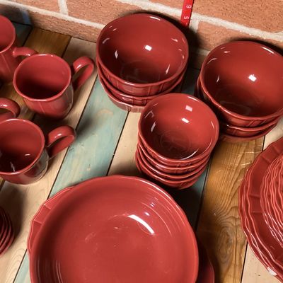 JCP Home Red Ceramic Dinnerware Set - 30+ Pieces