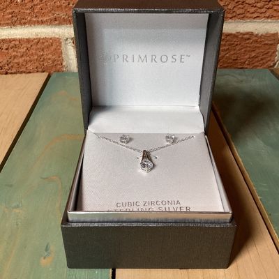 Primrose Sterling Silver & Cubic Zirconia Necklace and Earring Set