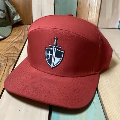 Lot of 3 Men’s Tactical Hats – Black On Ammo Trucker, Camo Hook & Loop Patch Cap & Zapped Gunny Red Sword Shield Cap