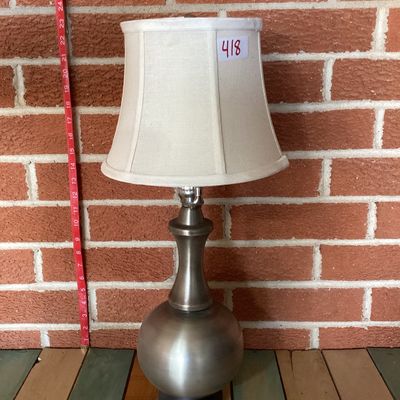 Modern Brushed Metal Table Lamp with Shade