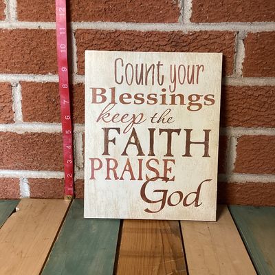 Ganz "Count Your Blessings" Religious Wooden Wall Plaque