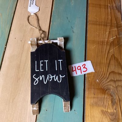 Kirklands Home "Let It Snow" Wooden Sled Ornament