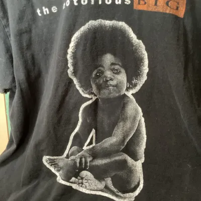 The Notorious B.I.G. Biggie Smalls Baby Photo Black Graphic T-Shirt Hip Hop Rap Tee
