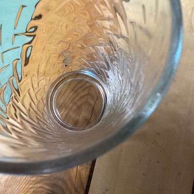 Vintage Clear Glass Basketweave Tumblers - Set of 6