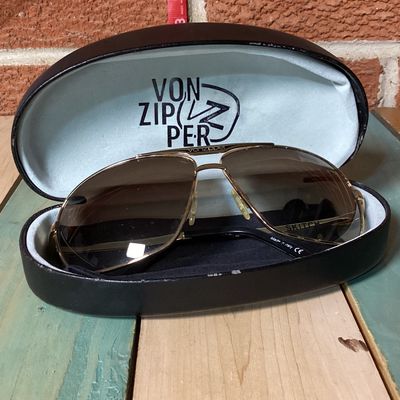VonZipper Skitch Gold-Tone Aviator Sunglasses with Case