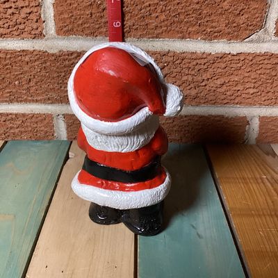 Vintage Hand-Painted Ceramic Santa Claus Figurine with List (1982)