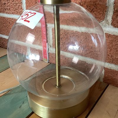 Modern Glass Globe Table Lamp with Brass Base
