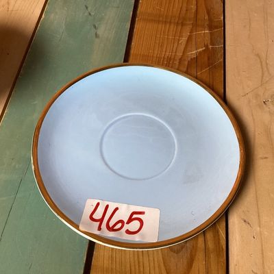 DaySpring Light Blue Ceramic Teacup and Saucer Set with Gold Trim