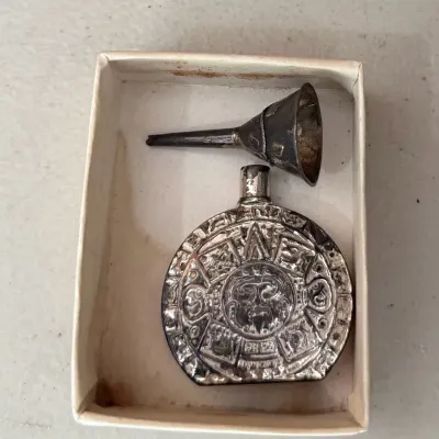 Sterling Silver Mexican Perfume Bottle & Funnel