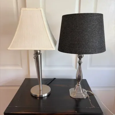 2 Metal Base, Cloth Shade, Table/Desk Lamps