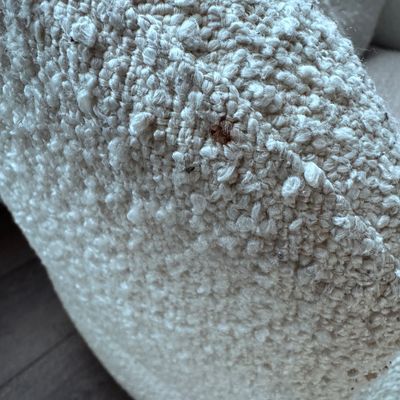 2 White swivel chairs with ottomans