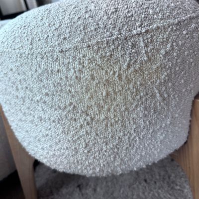 2 White swivel chairs with ottomans