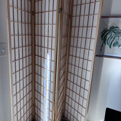 Room divider and 3 pieces of artwork