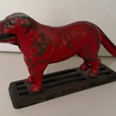 Red Metal Dog Nutcracker