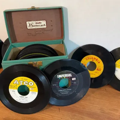 Vintage 45s and Storage Case