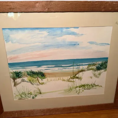 E.S. Phillips Watercolor Beach Landscape