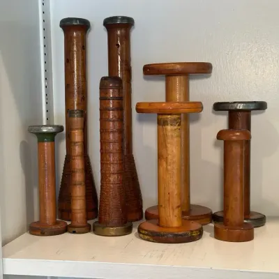 Vintage Wooden Textile Spools