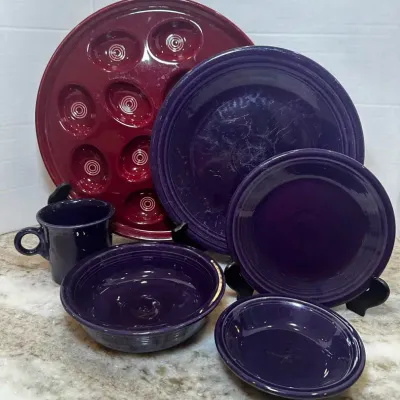 7 Pcs of Purple Fiesta Ware
