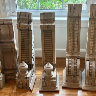 Salvaged Wood Corbels + Baluster
