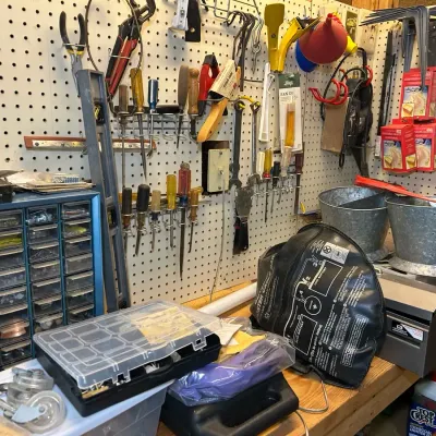 Tools & Contents of Workbench and Pegboard 