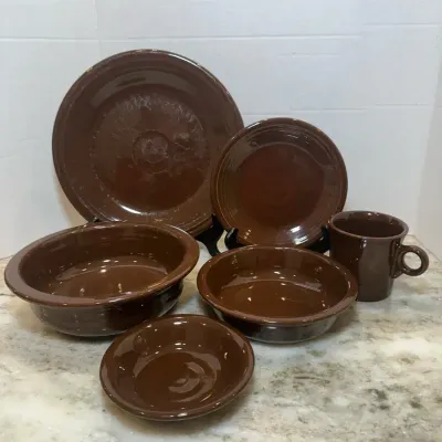 11 Pcs Brown Fiesta Ware