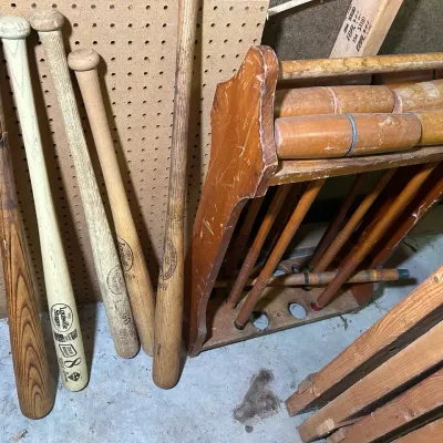 Louisville Slugger Bats and Vintage Croquet Set 