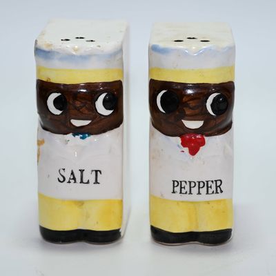 Salt and Pepper Book Form Shakers - Black Americana