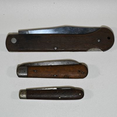 Lot of 3 Knives with Wood Handles