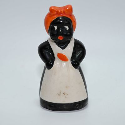 Pepper Shaker - Woman with Orange Spoon - Black Americana