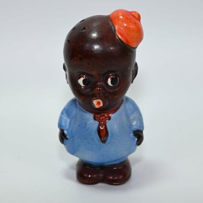 Pepper Shaker - Man with Orange Hat - - Black Americana