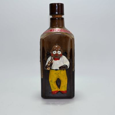 Name Yer Poison Pom Pom Juice - Gin - Redware Liquor Bottle w/labels w/cups