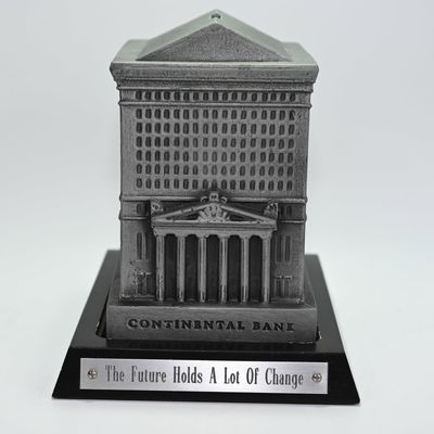 Coin Bank - Continental Bank Building Chicago with Base Still Coin Bank