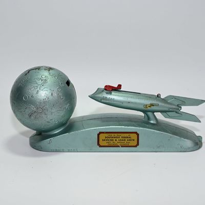 Coin Bank - Strato Bank - A Mechanical Bank  w Southwest Federal Saving & Loan Ass' Chicago