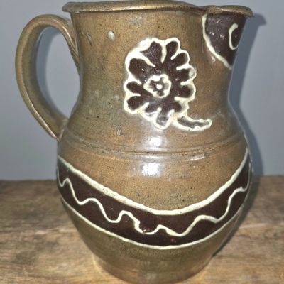 Sale Photo Thumbnail #168: Edgefield SC Decorated Pitcher By Wilford Dean