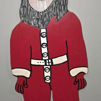 Sale Photo Thumbnail #198: 1989 Howard Finster Santa Folk Art Cut Out