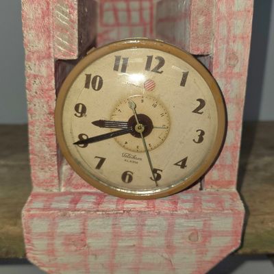 Sale Photo Thumbnail #227: ZB Armstrong Outsider Folk Art Clock