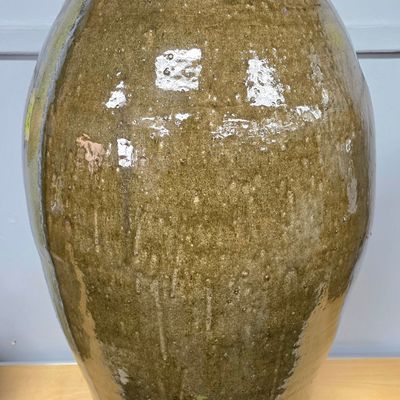 Sale Photo Thumbnail #308: Monumental Ten Gallon Michael Crocker Double Handle Syrup Jug